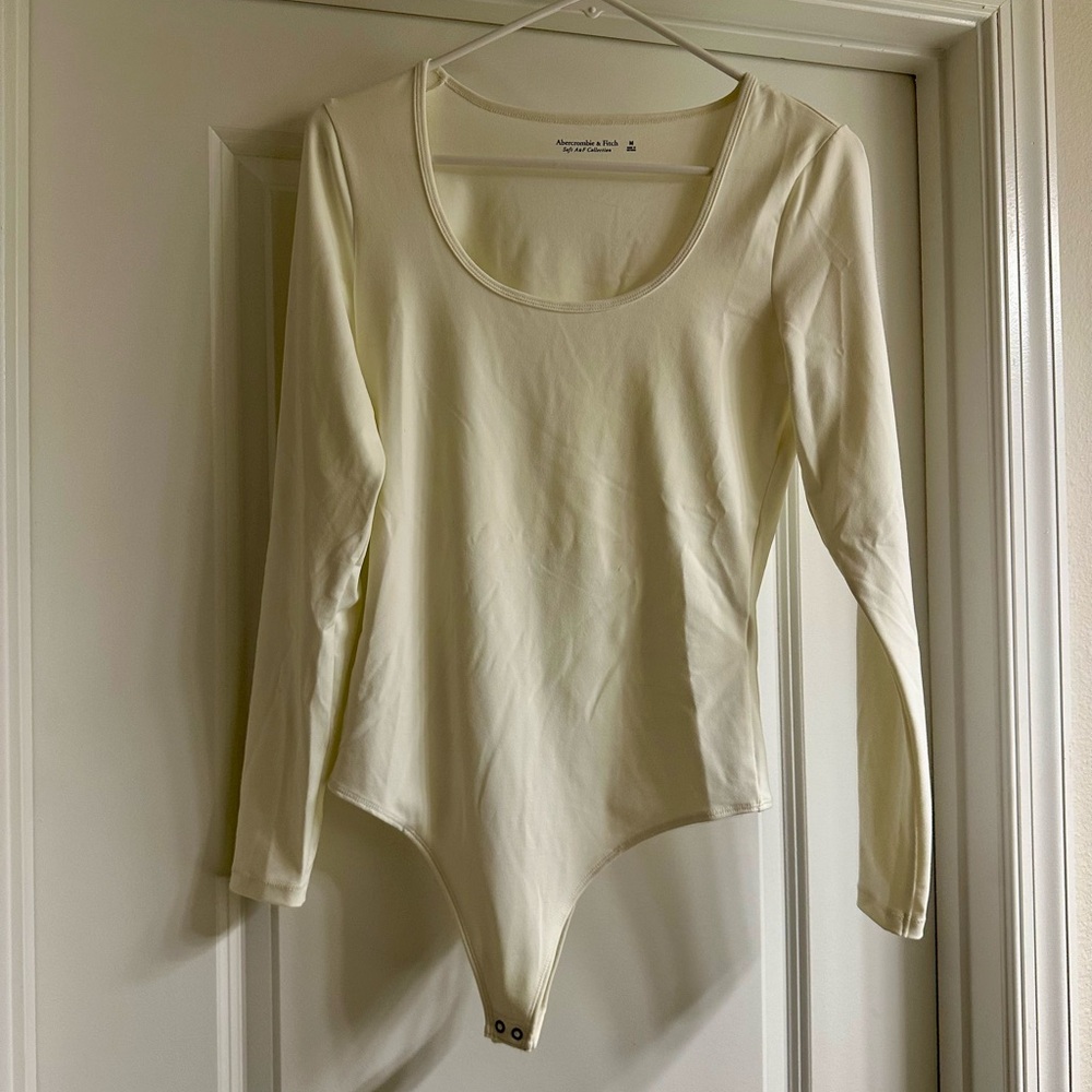 Abercrombie & Fitch Cream Fitted Bodysuit